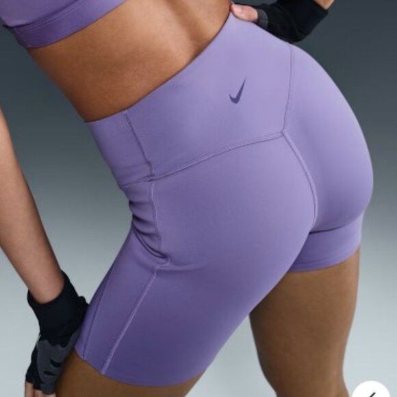 Nike Universa High-Waisted 5" Biker Shorts Dusty Amethyst Purple Women’s Small - Picture 13 of 13